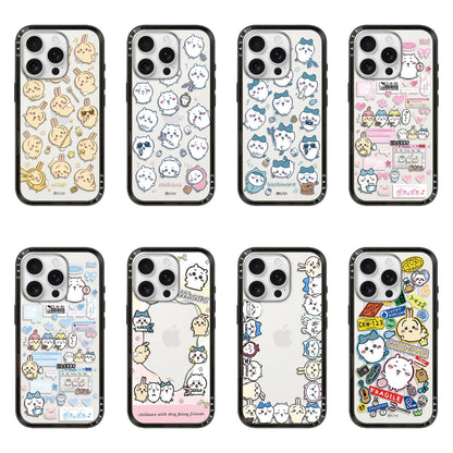 Japanese Cartoon ChiiKawa Clear with Transparent Black Frame New Version Case | Cute Icon & Friends 8 Styles ChiiKawa Hachiware Usagi - iPhone Case 13 14 15 16 17 Pro Promax
