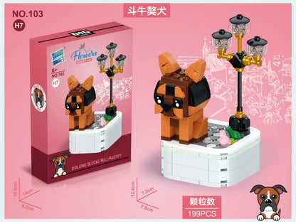 packaging) Cartoon Pet Dachshund Miniature Mini Building Blocks