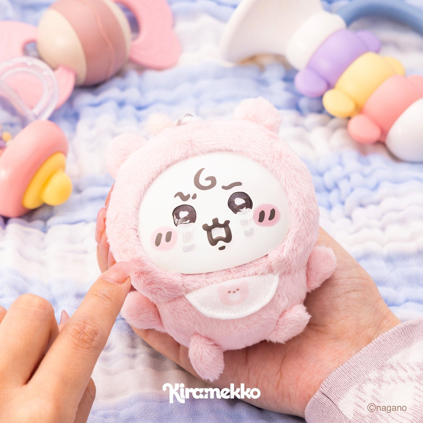 Japan ChiiKawa Kiramekko Baby Series | ChiiKawa Hachiware Usagi Momonga Kurimanju Rakko Shisa Crab Cute Plush Doll with Plastic Face Keychain - Kawaii items Room Decoration Doll