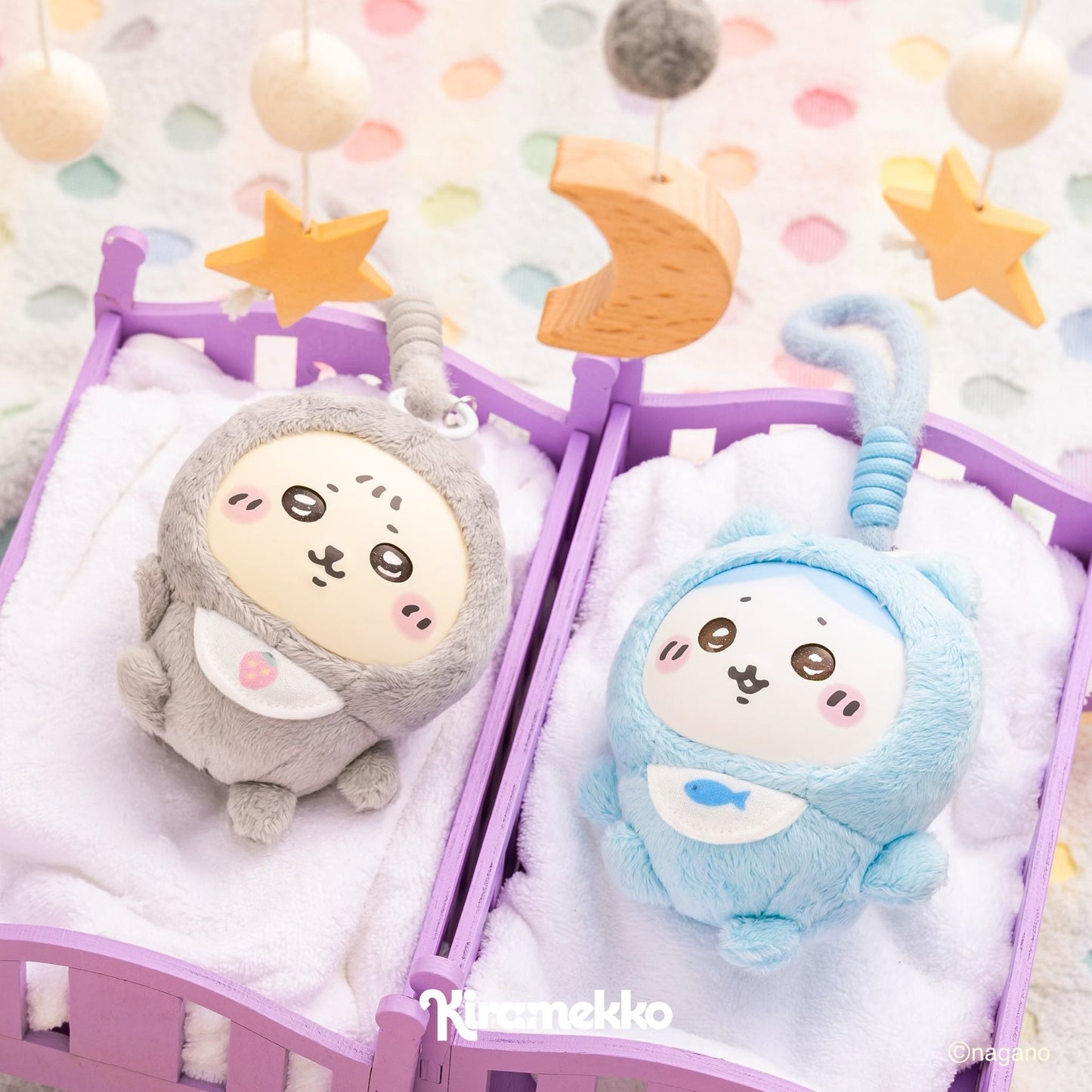 Japan ChiiKawa Kiramekko Baby Series | ChiiKawa Hachiware Usagi Momonga Kurimanju Rakko Shisa Crab Cute Plush Doll with Plastic Face Keychain - Kawaii items Room Decoration Doll