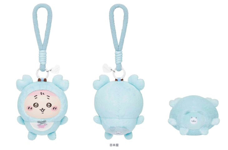 Japan ChiiKawa Kiramekko Baby Series | ChiiKawa Hachiware Usagi Momonga Kurimanju Rakko Shisa Crab Cute Plush Doll with Plastic Face Keychain - Kawaii items Room Decoration Doll