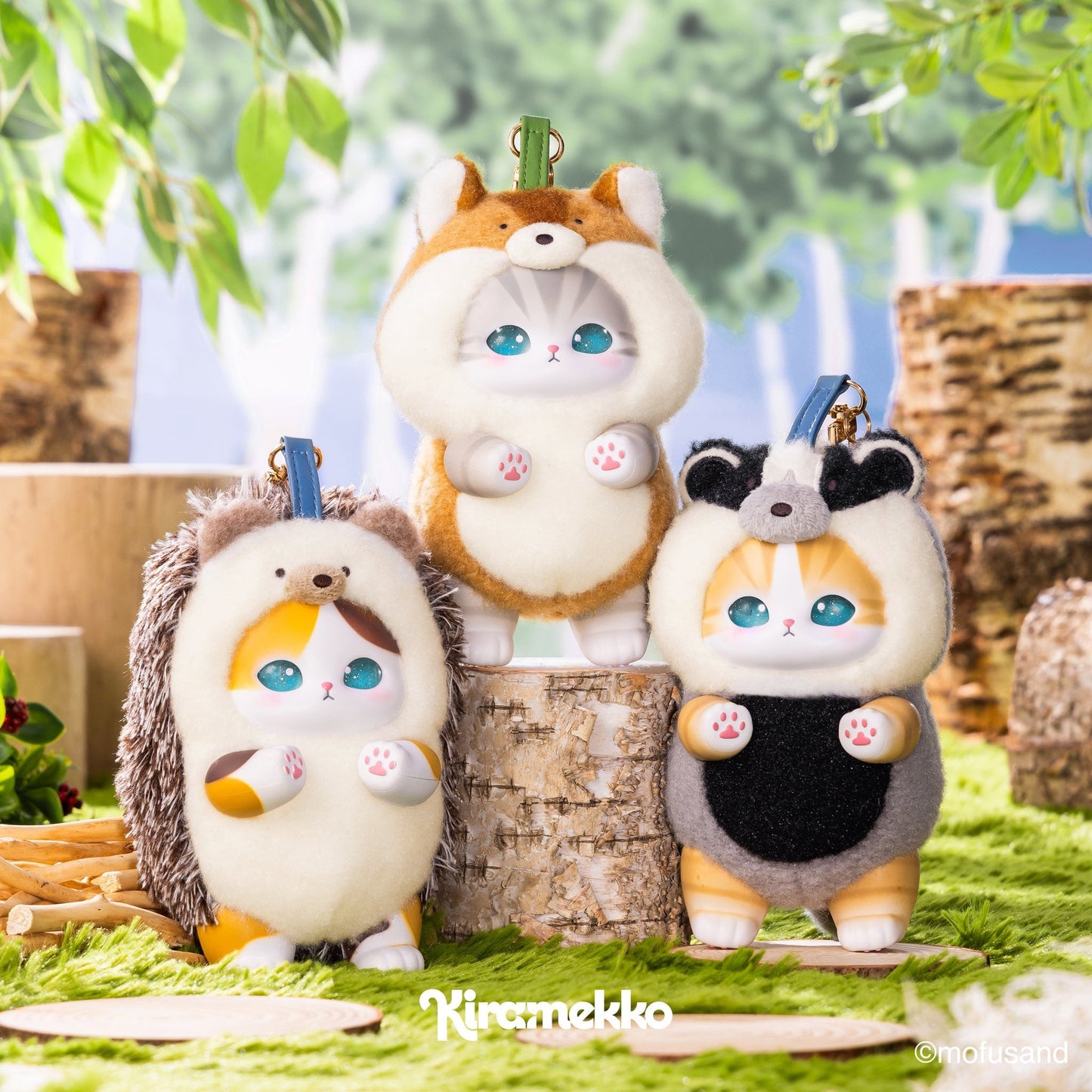 [Pre Order] Japan Mofusand Kiramekko Nordic Kittens Series | Mofusand Cute Plush Doll with Plastic Face Keychain - Kawaii items Room Decoration Doll