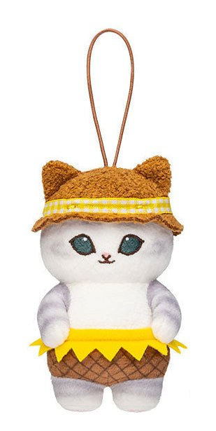 Japan Mofusand | Mofusand Cat with Sunflower Cute Mascot Plush Doll Keychain - Kawaii items Room Decoration Doll