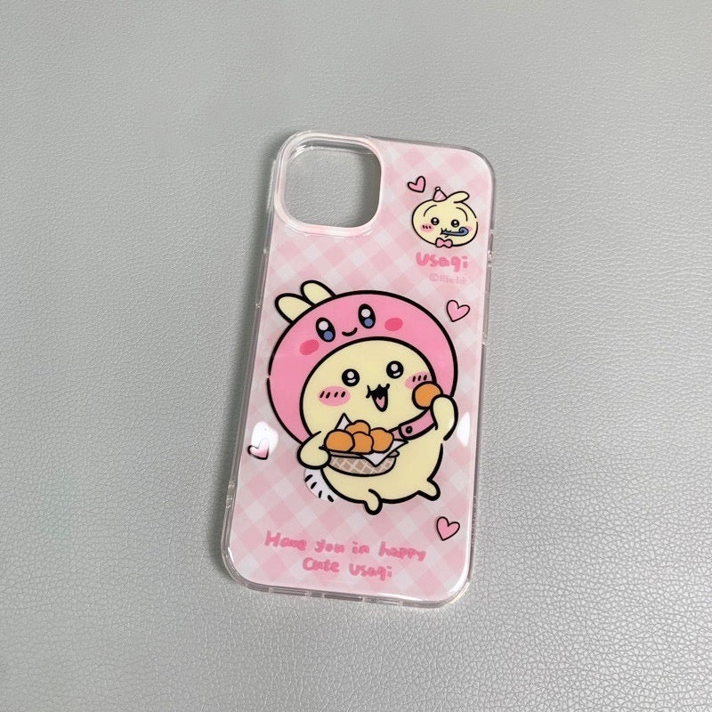 Japanese Cartoon ChiiKawa Hachiware Usagi X Kirby Hangyodon iPhone Case 11 12 13 14 15 Pro Promax WinnieTheBirds Toy Shop