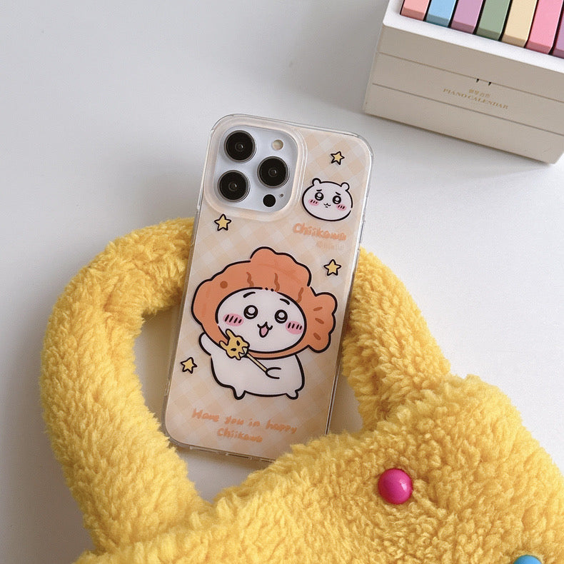 Japanese Cartoon ChiiKawa Hachiware Usagi X Kirby Hangyodon iPhone Case 11 12 13 14 15 Pro Promax WinnieTheBirds Toy Shop