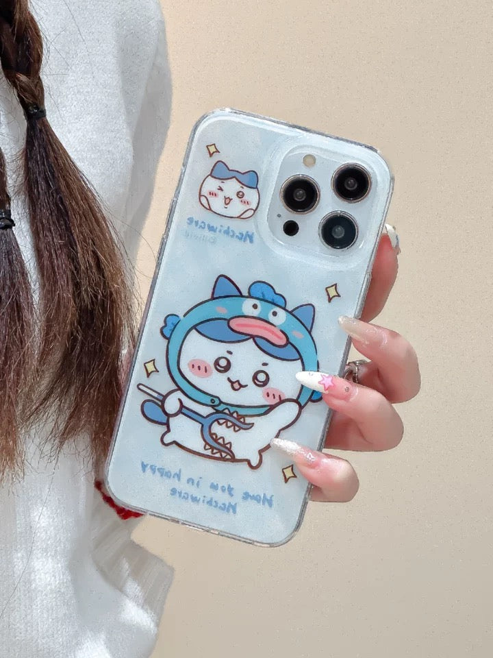 Japanese Cartoon ChiiKawa Hachiware Usagi X Kirby Hangyodon iPhone Case 11 12 13 14 15 Pro Promax WinnieTheBirds Toy Shop