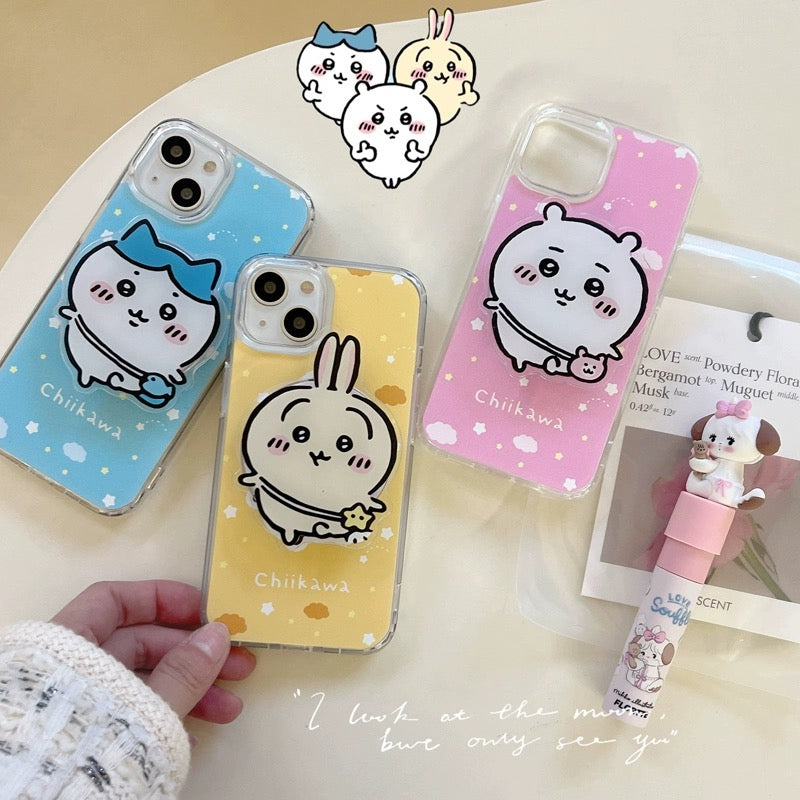 Japanese Cartoon ChiiKawa Hachiware Usagi with Stand iPhone Case 11 12 13 14 15 16 Pro Promax WinnieTheBirds Toy Shop