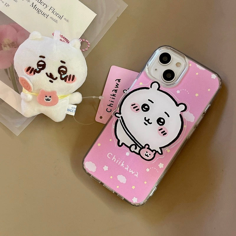 Japanese Cartoon ChiiKawa Hachiware Usagi with Stand iPhone Case 11 12 13 14 15 16 Pro Promax WinnieTheBirds Toy Shop