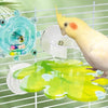 アクリル製スタンディングプラットフォーム 熱帯の葉と花柄 - 文鳥かごにも使用可能、小型中型インコ鳥かごアクセサリー
