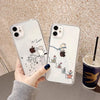 Lovely Cat Simple Style | Cat with Plants 2 Style - iPhone Case PLUS SE2 XS XR X 11 12 13 14 15 16 16e 17 17e Pro Promax 12mini 13mini
