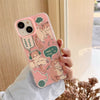 日本語: かわいい黄色の子猫とピンクのiPhoneケース - カワイイ、ロリータ風。iPhone 11、12、13、14、15 Pro/ProMax対応。