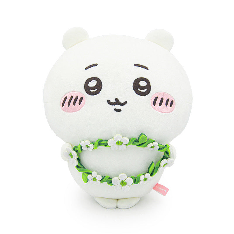 ChiiKawa X Miniso | ChiiKawa Hachiware Usagi Wearing Flower Garland Plush Doll - Kawaii Items Room Decoration Doll