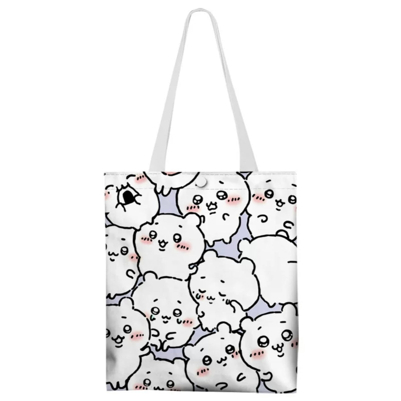 Japanese Cartoon Chiikawa Canvas Tote Bag | Full Screen ChiiKawa Hachiware Usagi - Shopping Shoulder Tote Bag WinnieTheBirds Toy Shop