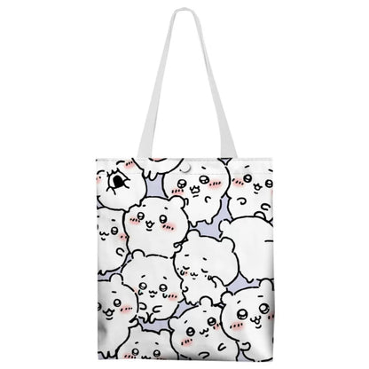 Japanese Cartoon Chiikawa Canvas Tote Bag | Full Screen ChiiKawa Hachiware Usagi - Shopping Shoulder Tote Bag WinnieTheBirds Toy Shop