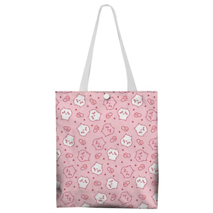 Japanese Cartoon Chiikawa Canvas Tote Bag | Full Screen ChiiKawa Hachiware Usagi - Shopping Shoulder Tote Bag WinnieTheBirds Toy Shop