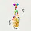 26cm Bamboo Basket with Raffia Paper Bell Parrot Toys Hanging Toy for Small Medium Parrot