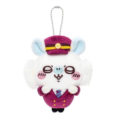 Japan Chiikawa X Hankyu Railway | Train Steward ChiiKawa Hachiware Usagi Momonga Kurimanju Shisa- Mini Plush Doll Keychain WinnieTheBirds Toy Shop