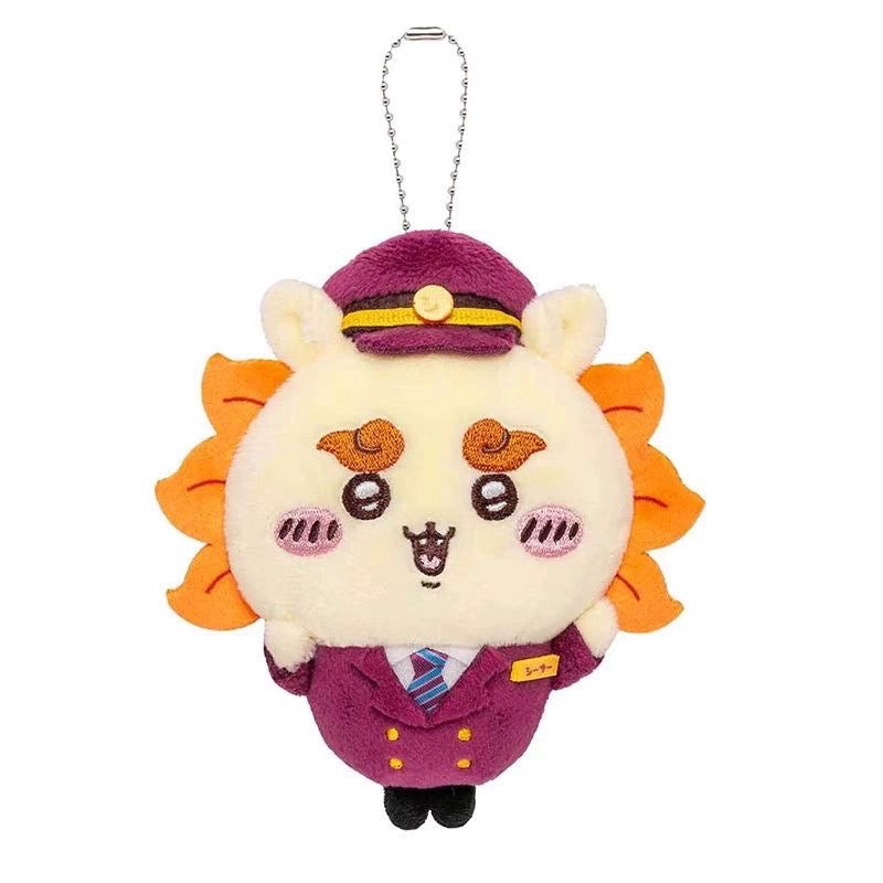 Japan Chiikawa X Hankyu Railway | Train Steward ChiiKawa Hachiware Usagi Momonga Kurimanju Shisa- Mini Plush Doll Keychain WinnieTheBirds Toy Shop