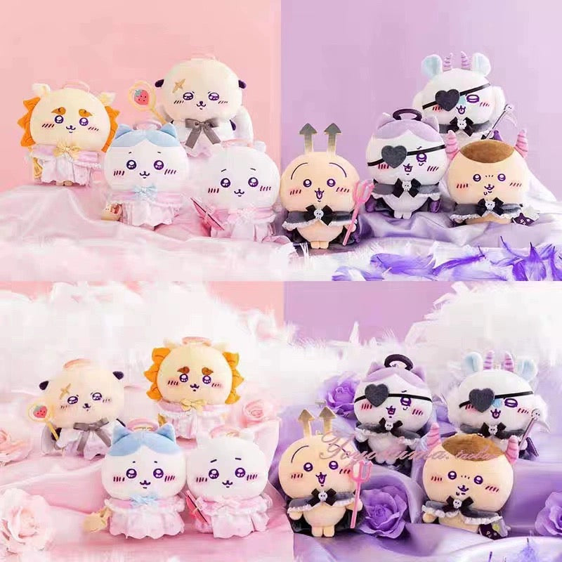 Japan ChiiKawa Lolita & Gothic Angel Devil | ChiiKawa Hachiware Usagi Momonga Rakko Shisa Kurimanju - Mini Plush Doll keychain