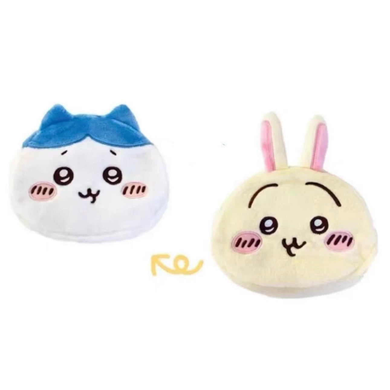 Japanese Cartoon Chiikawa Double Face Make Up Bag | ChiiKawa Hachiware Usagi Momonga Monster - Kawaii Plush Doll Purse Bag WinnieTheBirds Toy Shop