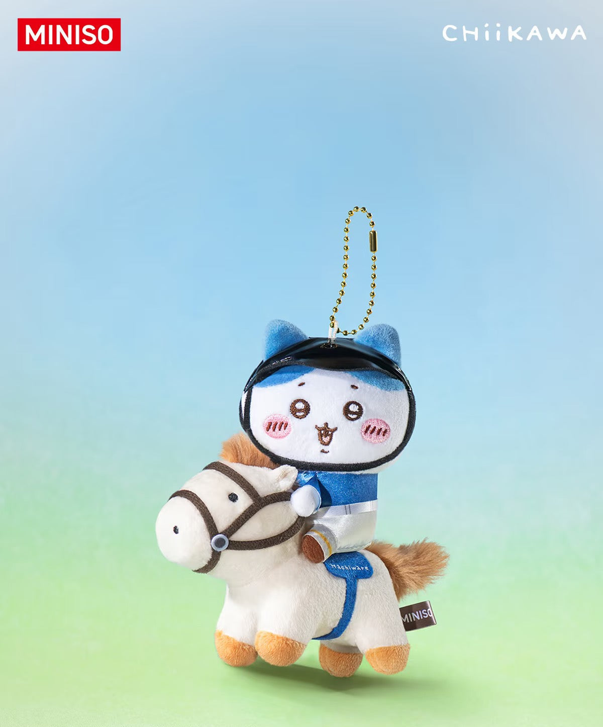 ChiiKawa X Miniso Horse Riding Series | ChiiKawa Hachiware Usagi Momonga Kurimanju Rakko Shisa Crab Cute Riding Horse Plush Doll Keychain - Kawaii Items Room Decoration Doll