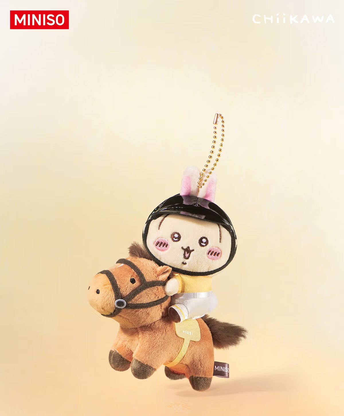 ChiiKawa X Miniso Horse Riding Series | ChiiKawa Hachiware Usagi Momonga Kurimanju Rakko Shisa Crab Cute Riding Horse Plush Doll Keychain - Kawaii Items Room Decoration Doll