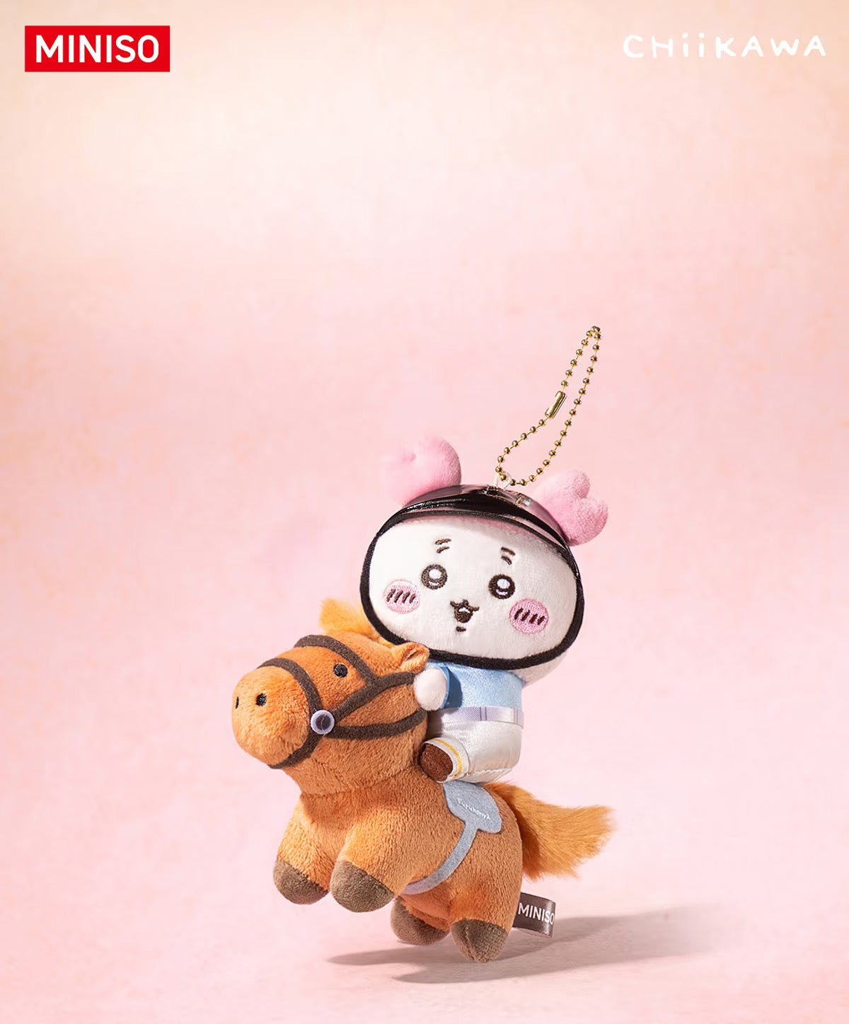 ChiiKawa X Miniso Horse Riding Series | ChiiKawa Hachiware Usagi Momonga Kurimanju Rakko Shisa Crab Cute Riding Horse Plush Doll Keychain - Kawaii Items Room Decoration Doll