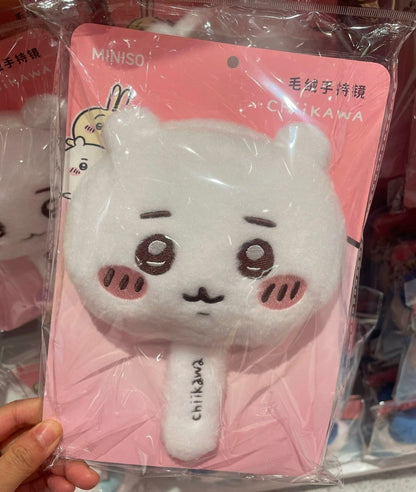 ChiiKawa X Miniso | ChiiKawa Hachiware Usagi Hand Plush Mirror - Kawaii Items  WinnieTheBirds Toy Shop