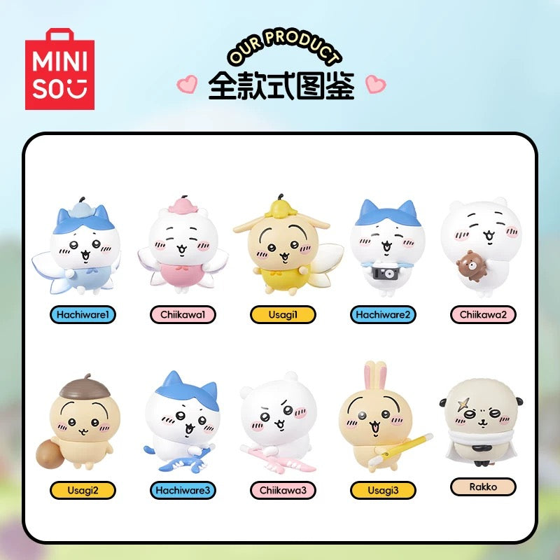 ChiiKawa X Miniso | ChiiKawa Hachiware Usagi Rakko Mystery Box Mini Figure - Kawaii Items  WinnieTheBirds Toy Shop