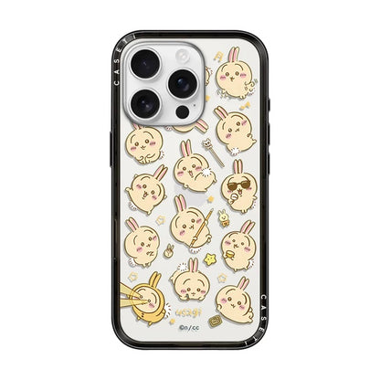 Japanese Cartoon ChiiKawa Clear with Transparent Black Frame New Version Case | Cute Icon & Friends 8 Styles ChiiKawa Hachiware Usagi - iPhone Case 13 14 15 16 17 Pro Promax
