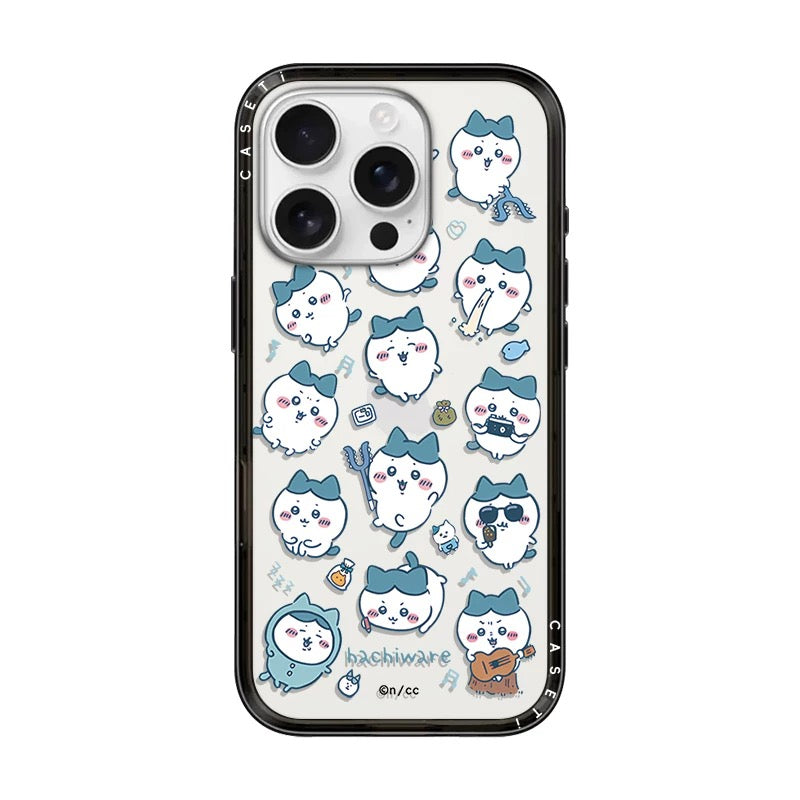 Japanese Cartoon ChiiKawa Clear with Transparent Black Frame New Version Case | Cute Icon & Friends 8 Styles ChiiKawa Hachiware Usagi - iPhone Case 13 14 15 16 17 Pro Promax