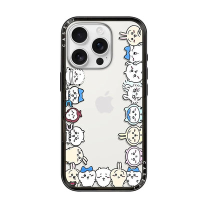 Japanese Cartoon ChiiKawa Clear with Transparent Black Frame New Version Case | Cute Icon & Friends 8 Styles ChiiKawa Hachiware Usagi - iPhone Case 13 14 15 16 17 Pro Promax