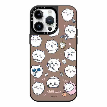 Japanese Cartoon ChiiKawa Mirror Phone Case | ChiiKawa Hachiware Usagi Medley Fun Pose Full Sceen - iPhone Case 11 12 13 14 15 16 Pro Promax WinnieTheBirds Toy Shop