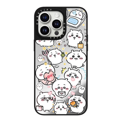 Japanese Cartoon ChiiKawa Mirror Phone Case | ChiiKawa Hachiware Usagi Medley Series 2 Pajamas - iPhone Case 11 12 13 14 15 16 Pro Promax WinnieTheBirds Toy Shop
