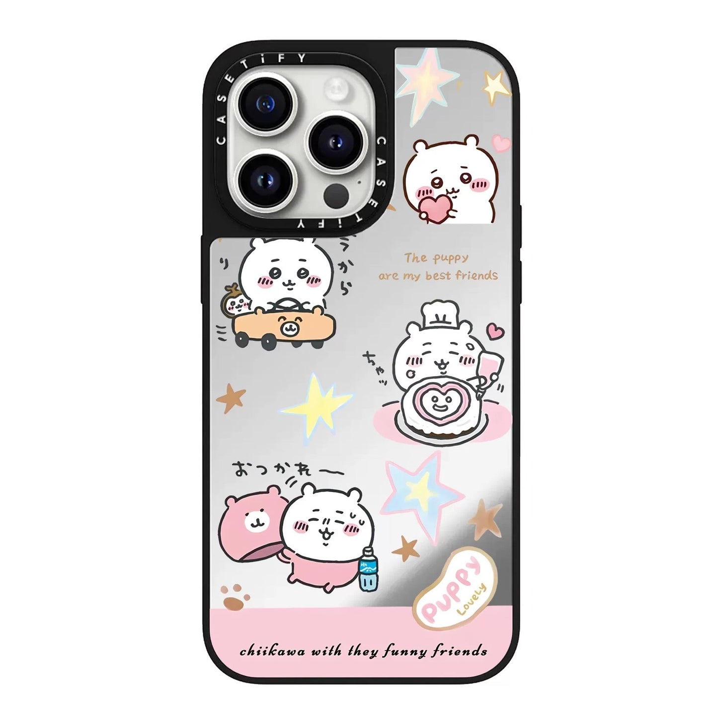 Japanese Cartoon ChiiKawa Mirror Phone Case | ChiiKawa Hachiware Usagi Medley Series 2 Pajamas - iPhone Case 11 12 13 14 15 16 Pro Promax WinnieTheBirds Toy Shop