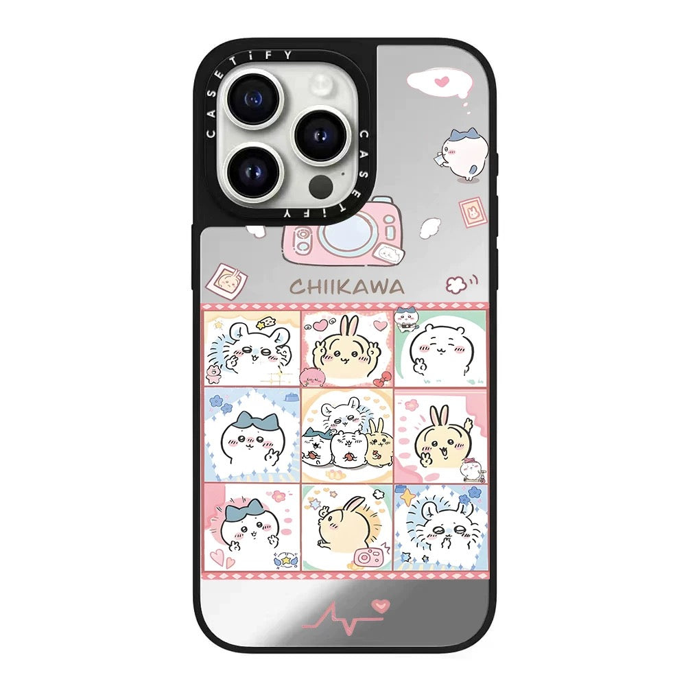 Japanese Cartoon ChiiKawa Mirror Phone Case | ChiiKawa Hachiware Usagi Medley Series 3 - iPhone Case 11 12 13 14 15 16 Pro Promax WinnieTheBirds Toy Shop