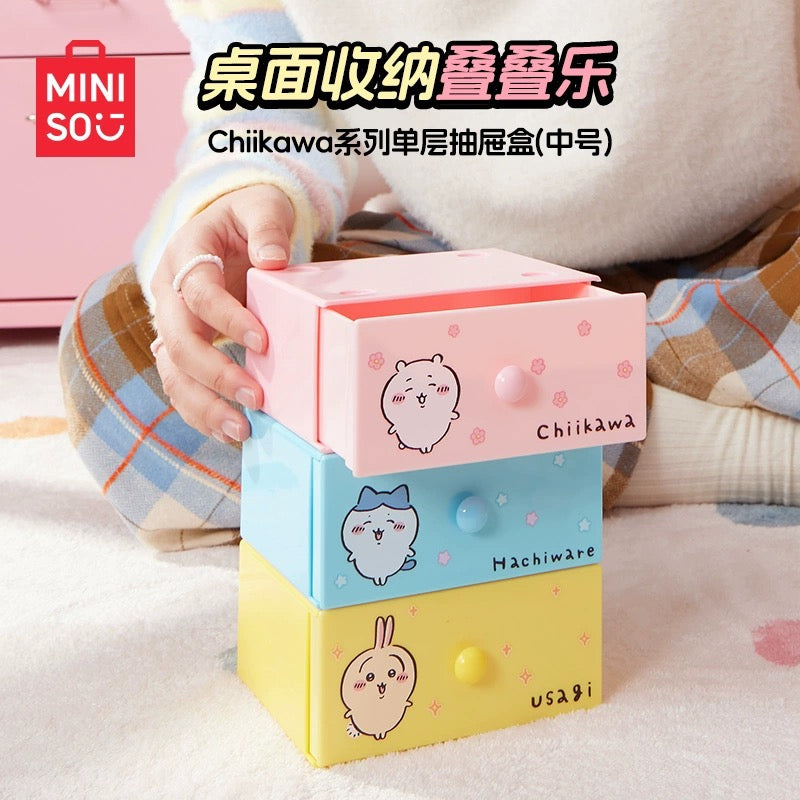 ChiiKawa X Miniso | ChiiKawa Hachiware Usagi Single Storage Drawer - Kawaii Desk Helper items Room Decoration