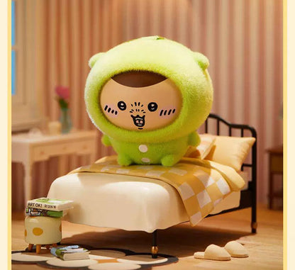 ChiiKawa X Miniso Plush Pajamas Party Series | ChiiKawa Hachiware Usagi Momonga Kurimanju Rakko Plastic Plush Doll Changing Face Mystery Box Kawaii Items Room Decoration doll  WinnieTheBirds Toy Shop