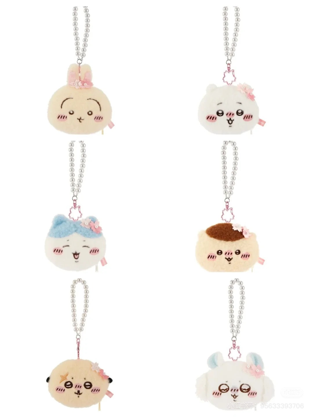 ChiiKawa X Miniso Sakura Series | ChiiKawa Hachiware Usagi Momonga Kurimanju Rakko Plush Doll Coin Purse Keychain Kawaii Items Room Decoration Doll