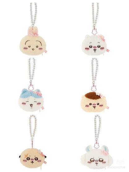 ChiiKawa X Miniso Sakura Series | ChiiKawa Hachiware Usagi Momonga Kurimanju Rakko Plush Doll Coin Purse Keychain Kawaii Items Room Decoration Doll