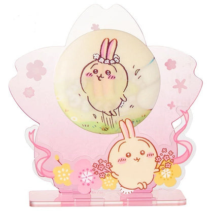 ChiiKawa X Miniso Sakura Limited Series | ChiiKawa Hachiware Usagi Momonga - Plastic Badge with Acrylic Stand Kawaii Items Room Decoration Item  WinnieTheBirds Toy Shop