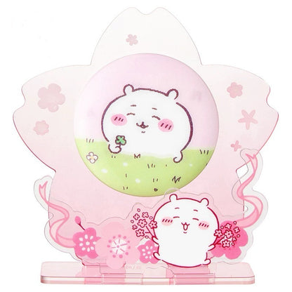 ChiiKawa X Miniso Sakura Limited Series | ChiiKawa Hachiware Usagi Momonga - Plastic Badge with Acrylic Stand Kawaii Items Room Decoration Item  WinnieTheBirds Toy Shop