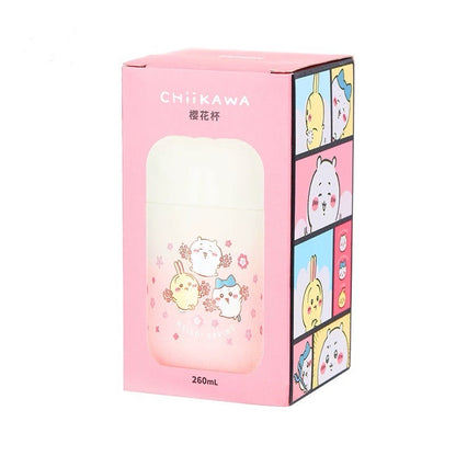 ChiiKawa X Miniso Sakura Series | ChiiKawa Hachiware Usagi Sakura Metal Water Bottle Kawaii Items Room Decoration Doll