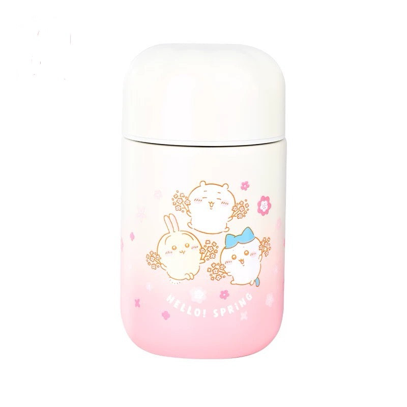 ChiiKawa X Miniso Sakura Series | ChiiKawa Hachiware Usagi Sakura Metal Water Bottle Kawaii Items Room Decoration Doll