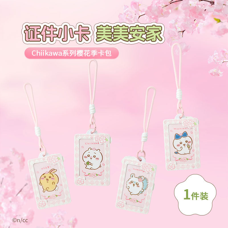 ChiiKawa X Miniso Sakura Limited Series | ChiiKawa Hachiware Usagi Momonga Sakura Cardholder Kawaii Items Room Decoration Item