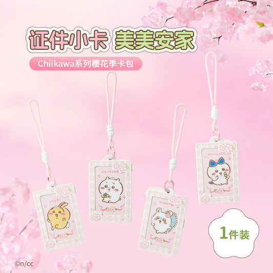 ChiiKawa X Miniso Sakura Limited Series | ChiiKawa Hachiware Usagi Momonga Sakura Cardholder Kawaii Items Room Decoration Item