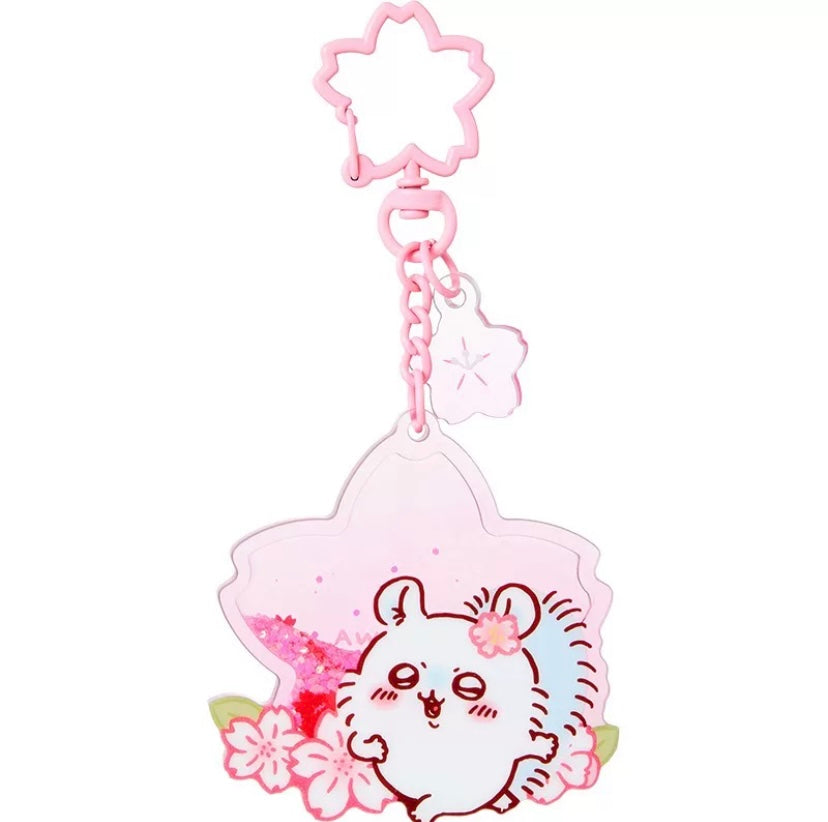 ChiiKawa X Miniso Sakura Limited Series | ChiiKawa Hachiware Usagi Momonga Sakura Quicksand Acrylic Keychain - Kawaii Items  WinnieTheBirds Toy Shop