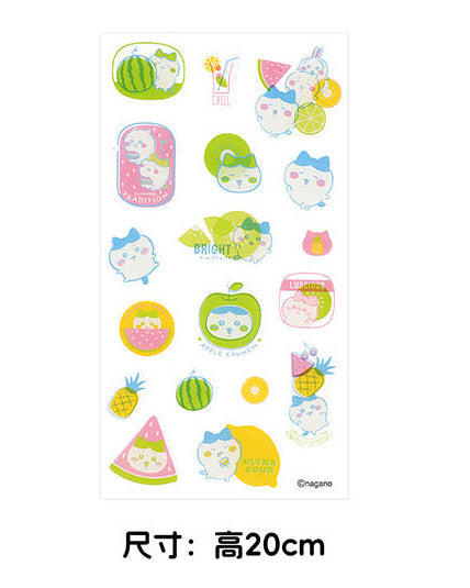 ChiiKawa X Miniso Fruit Market Series | ChiiKawa Hachiware Usagi Fruit Style Cute Icon Crystal Epoxy Sticker - Kawaii Items Room Decoration