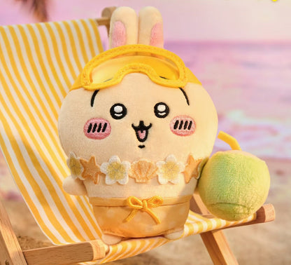 ChiiKawa X HaiNan Limited Series | ChiiKawa Hachiware Usagi Enjoy Holiday on Beach Cute Plush Doll - Kawaii items Room Decoration Doll