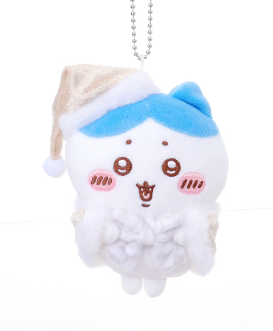 ChiiKawa X Miniso White Christmas Series | ChiiKawa Hachiware Usagi Momonga Holding Present in White Christmas Clothes Plush Doll Keychain - Kawaii Items Room Decoration doll